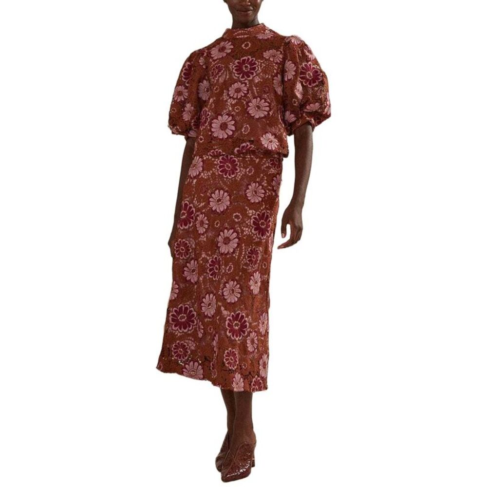 Farm Rio Womens  Gigi Tapestry Guipure Skirt